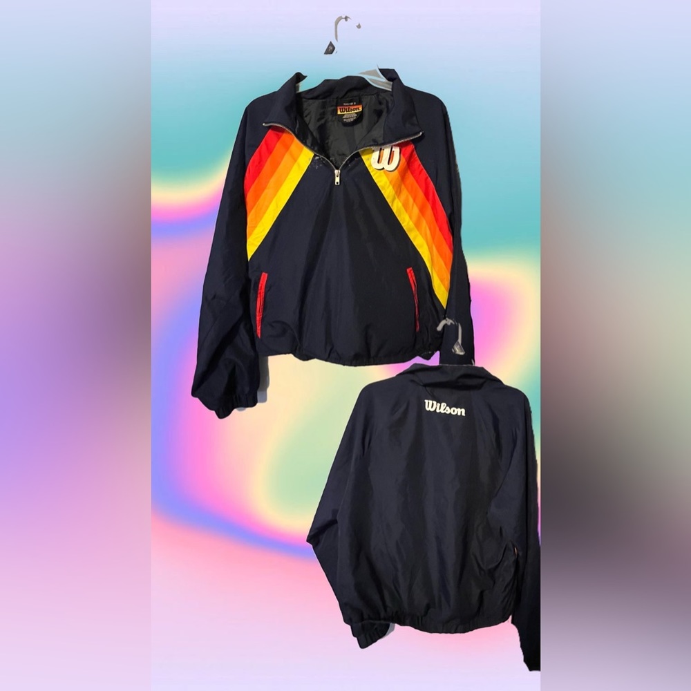 F21 x Wilson colorblock windbreaker